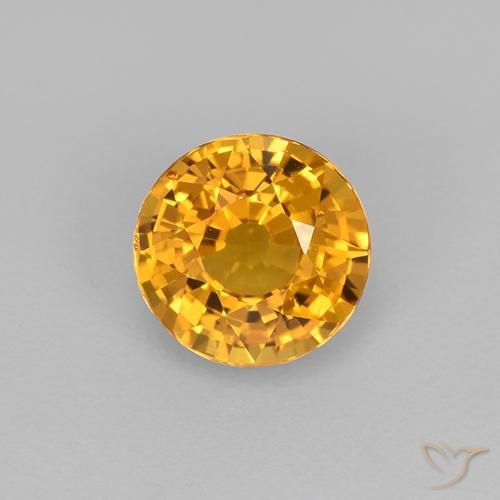 0.83ct 天然 濃いゴールデンオレンジ サファイア, ラウンド, VVS-VS