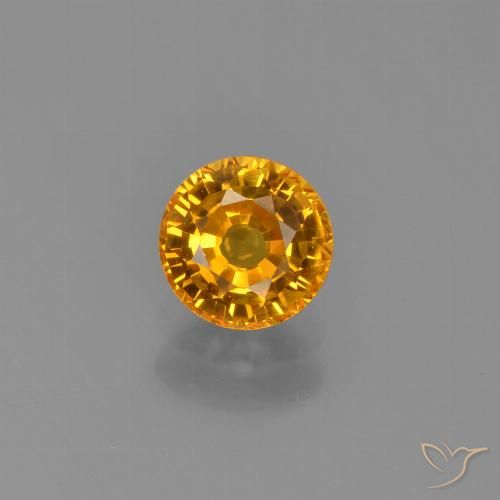 0.70ct 天然 ゴールド サファイア, ラウンド, VVS-VS
