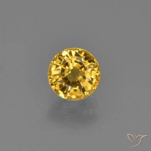 0.79ct 天然 ゴールド サファイア, ラウンド, VVS-VS