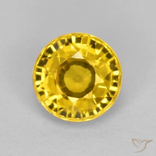 0.72ct 天然 ゴールド サファイア, ラウンド, VVS-VS