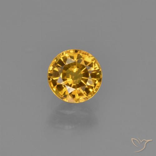 0.67ct 天然 ダークゴールデン サファイア, ラウンド, VVS-VS