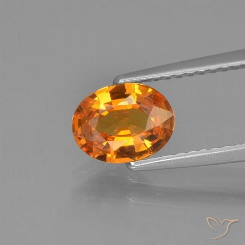 1.05ct 天然 ディープオレンジ サファイア, 楕円形, VVS-VS