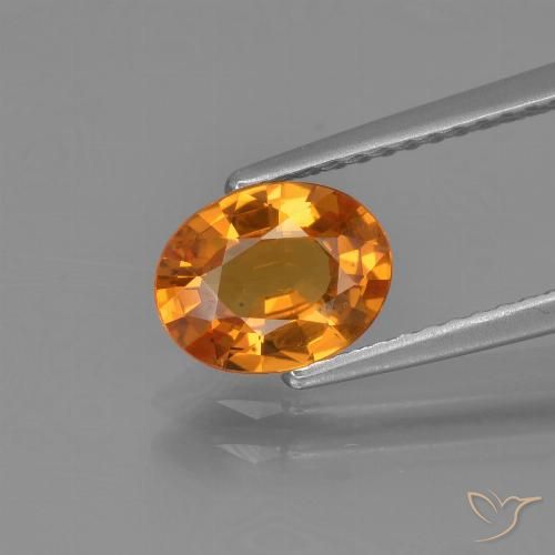 1.32ct 天然 ディープオレンジ サファイア, 楕円形, VS-SI