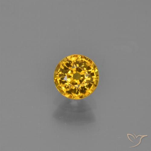 0.65ct 天然 ゴールド サファイア, ラウンド, VVS-VS