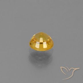 0.65カラットの天然ゴールドサファイア、ラウンド、VVS-VS