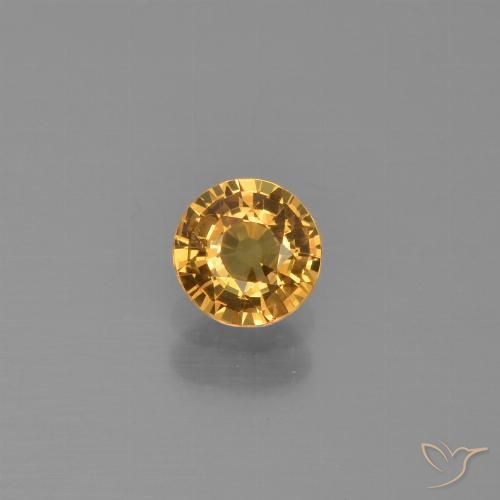 0.58ct 天然 ミディアムオレンジ サファイア, ラウンド, VVS-VS