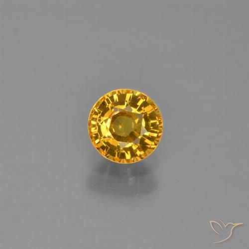 0.62ct 天然 ゴールドオレンジ サファイア, ラウンド, VVS-VS
