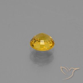 0.62カラットの天然ゴールドオレンジサファイア、ラウンド、VVS-VS