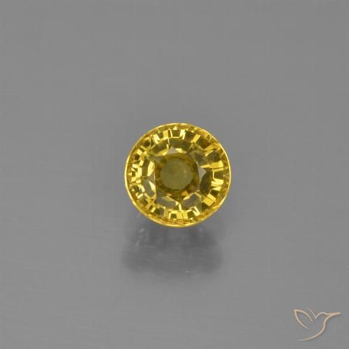0.63ct 天然 黄色がかったゴールド サファイア, ラウンド, VVS-VS