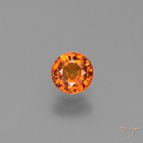 0.66ct 天然 鮮やかなオレンジ サファイア, ラウンド, VVS-VS