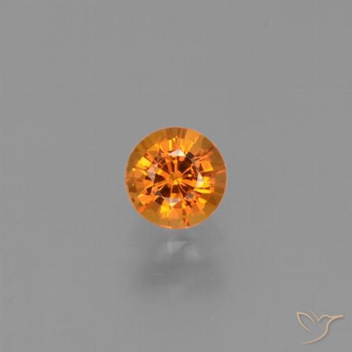 0.64ct 天然 アプリコットオレンジ サファイア, ラウンド, VVS-VS