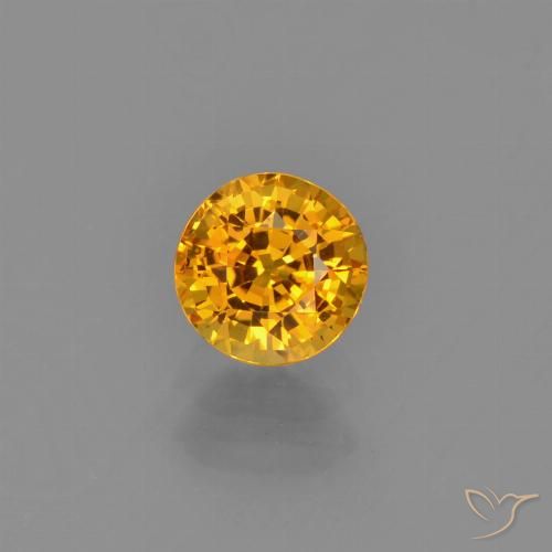 0.72ct 天然 濃いゴールデンオレンジ サファイア, ラウンド, VVS