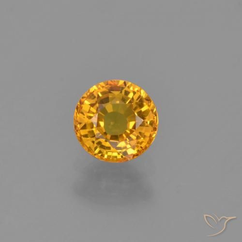 0.66ct 天然 濃いゴールデンオレンジ サファイア, ラウンド, VVS-VS