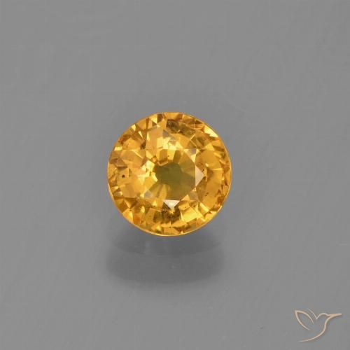 0.73ct 天然 濃いゴールデンオレンジ サファイア, ラウンド, VS