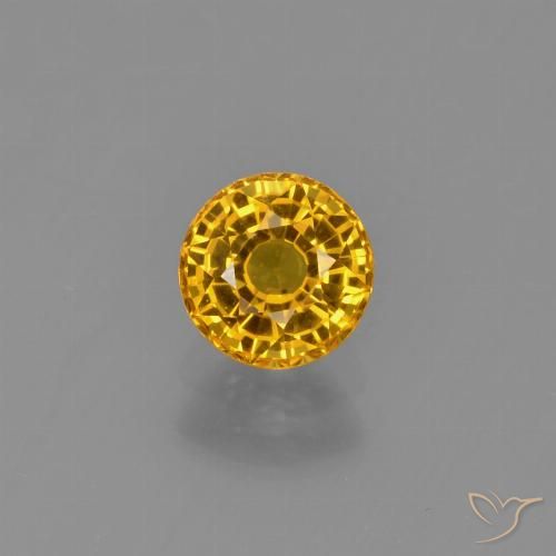 0.72ct 天然 ダークゴールデン サファイア, ラウンド, VVS