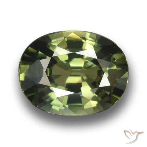 3.38ct 天然 ミディアムダークグリーン サファイア, 楕円形, VVS-VS