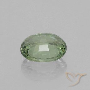 0.83カラットの天然Medium Light Greenサファイア、楕円形、VVS-VS