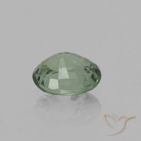 0.75カラットの天然Medium Light Greenサファイア、楕円形、VVS-VS