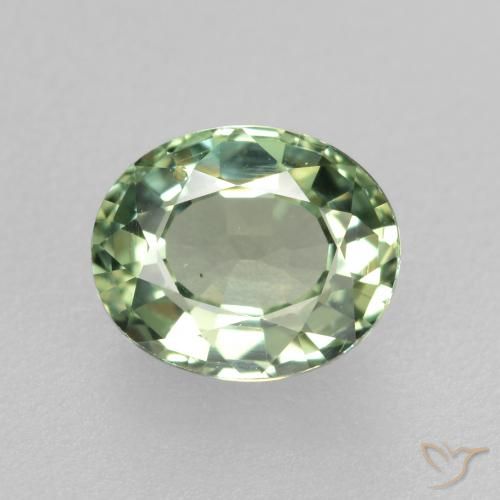 0.76ct 天然 Medium Light Green サファイア, 楕円形, VVS-VS