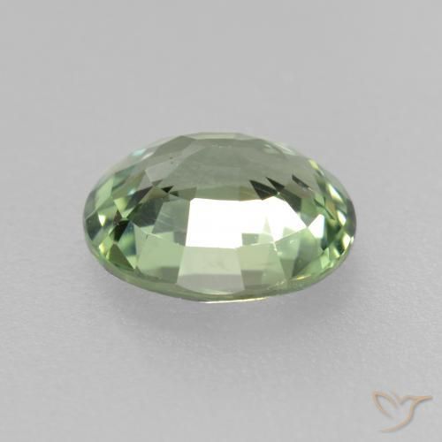 0.76カラットの天然Medium Light Greenサファイア、楕円形、VVS-VS