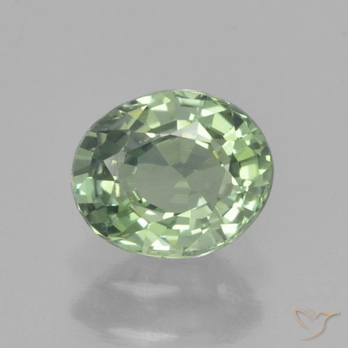 0.82ct 天然 ライトグリーン サファイア, 楕円形, VVS-VS