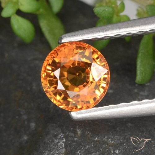 0.72ct 天然 ファイアオレンジ サファイア, ラウンド, VVS-VS
