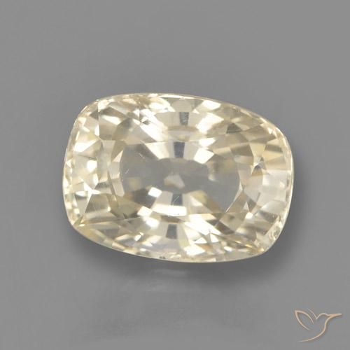 1.45ct 天然 ライトイエロー サファイア, クッション, VVS