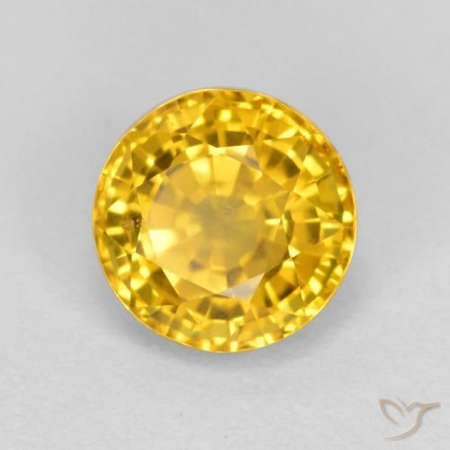 0.75ct 天然 ゴールド サファイア, ラウンド, VVS-VS