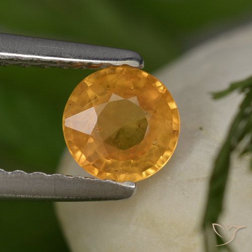 0.58ct 天然 濃いオレンジゴールド サファイア, ラウンド, VS