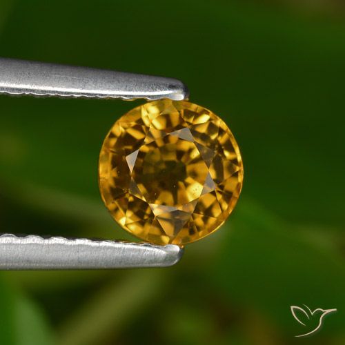 0.68ct 天然 ダークゴールデン サファイア, ラウンド, VVS-VS