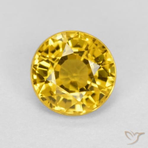0.69ct 天然 ゴールド サファイア, ラウンド, VVS-VS