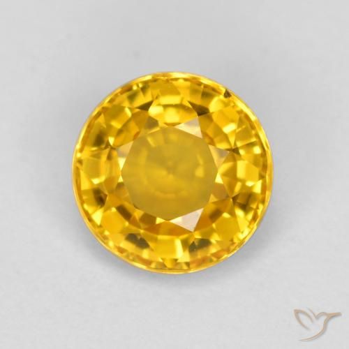0.65ct 天然 ゴールド サファイア, ラウンド, VVS-VS