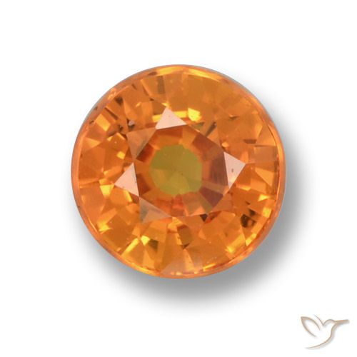 0.70ct 天然 鮮やかなオレンジ サファイア, ラウンド, VVS-VS