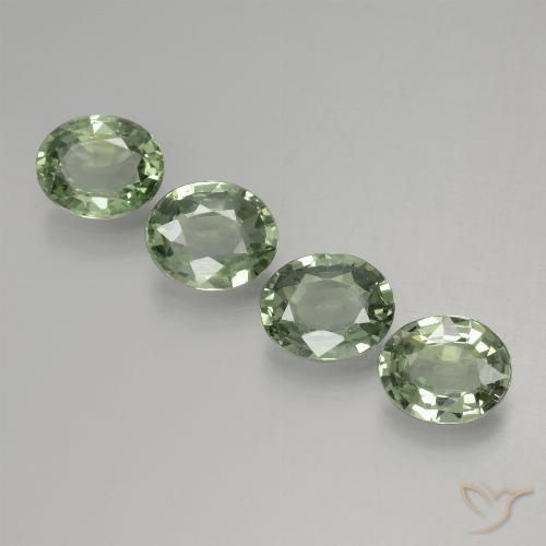 2.80ctw 天然 Medium Light Green サファイア, 楕円形, VVS-VS