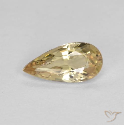0.54ct 天然 クリーム色 サファイア, 洋梨の形, VVS