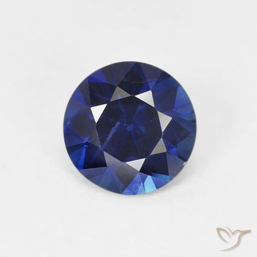 0.58ct 天然 トワイライトブルー サファイア, ラウンド, VVS-VS