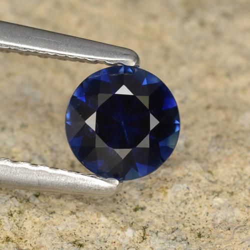 0.57ct 天然 トワイライトブルー サファイア, ラウンド, VVS-VS