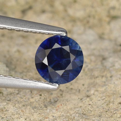 0.53ct 天然 ディープブルー サファイア, ラウンド, VVS-VS