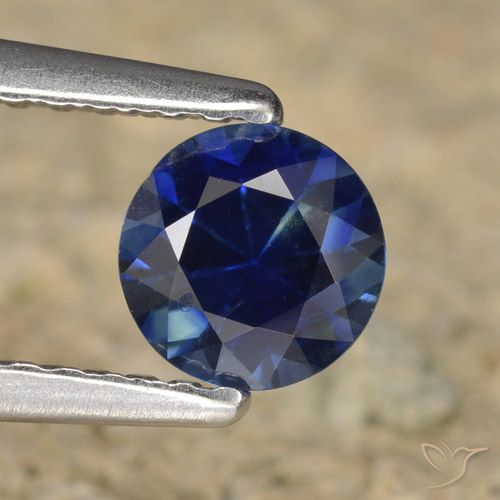 0.60ct 天然 トワイライトブルー サファイア, ラウンド, VVS-VS