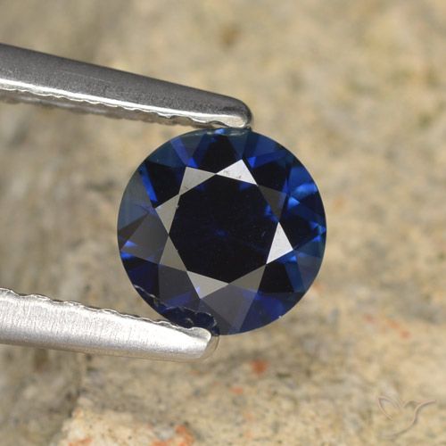 0.57ct 天然 トワイライトブルー サファイア, ラウンド, VVS-VS