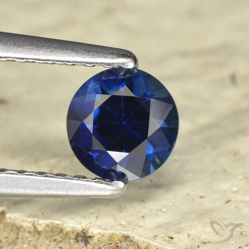 0.58ct 天然 トワイライトブルー サファイア, ラウンド, VVS-VS