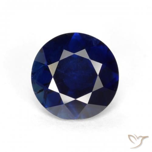 0.56ct 天然 ダークブルー サファイア, ラウンド, VS