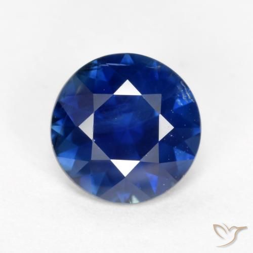 0.61ct 天然 ミッドナイトブルー サファイア, ラウンド, VS