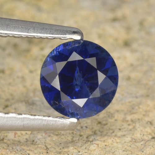 0.60ct 天然 ネイビーブルー サファイア, ラウンド, VS
