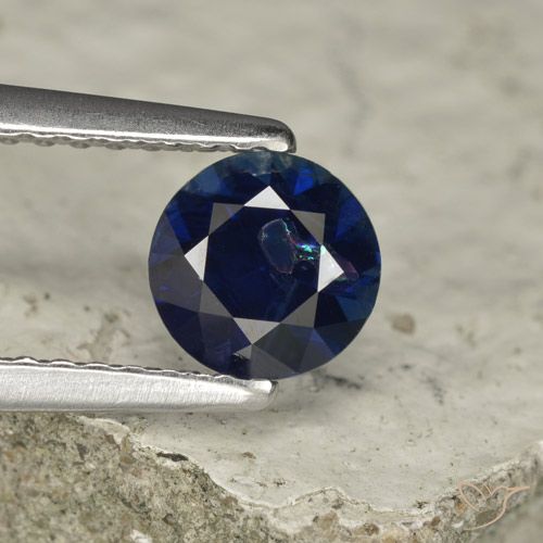 0.73ct 天然 ディープブルー サファイア, ラウンド, VS