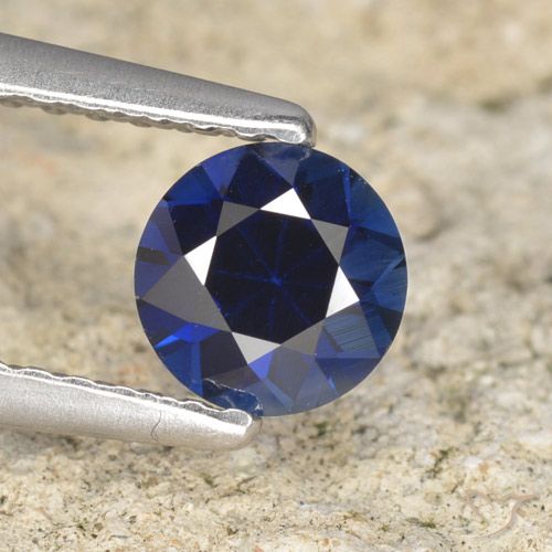 0.66ct 天然 トワイライトブルー サファイア, ラウンド, VVS