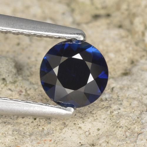 0.55ct 天然 トワイライトブルー サファイア, ラウンド, VVS