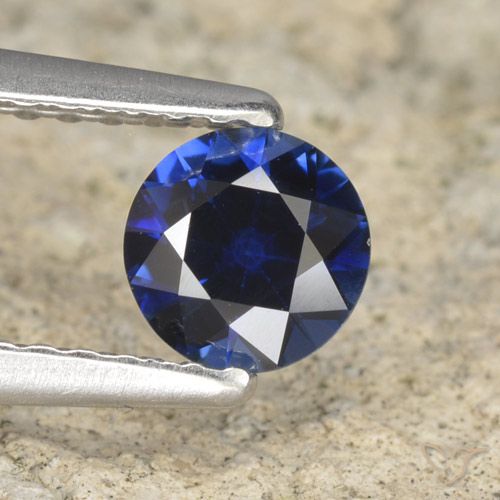 0.52ct 天然 ネイビーブルー サファイア, ラウンド, VVS