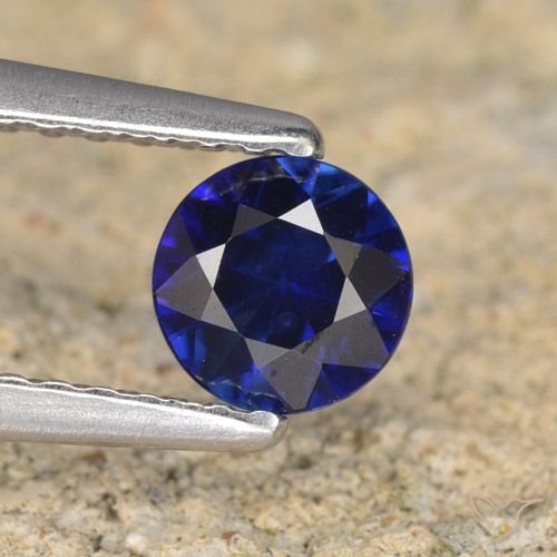 0.50ct 天然 トワイライトブルー サファイア, ラウンド, VVS-VS