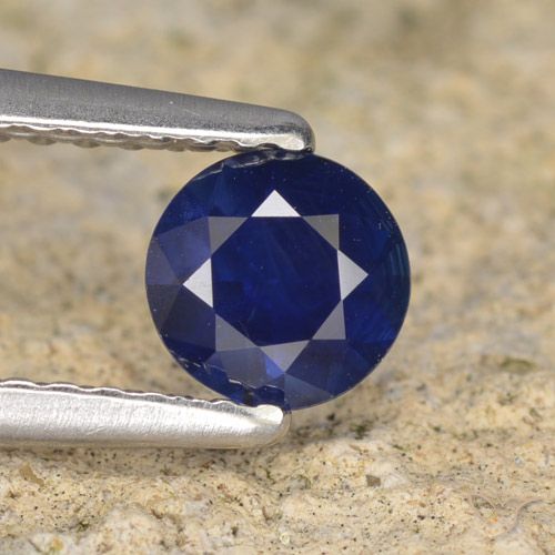 0.59ct 天然 トワイライトブルー サファイア, ラウンド, VVS-VS